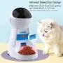 Iseebiz Automatic Pet Feeder, Cat Dog Food Dispenser 3 Liter Hopper with Voice Recorder, Timer Programmable, Portion Control, Food Dispense Remind, IR Detect, 4 Meals a Day for Medium Small Cats Dogs