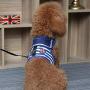 ROWAI Dog Cat Puppy Pet Harness Vest and Leash Set for Walking Navy Striped Sailor Anchor Style