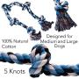 Dog Rope Toy for Aggressive Chewers - Medium to Large Breed Dogs | Extra-Large Tug of War Toy for Bonding with your Best Friend | 100% Cotton Chewing Rope - 36 Inches Long | Washable Blue| Bonus eBook