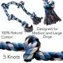 Dog Rope Toy for Aggressive Chewers - Medium to Large Breed Dogs | Extra-Large Tug of War Toy for Bonding with your Best Friend | 100% Cotton Chewing Rope - 36 Inches Long | Washable Blue| Bonus eBook Dog Rope Toy for Aggressive Chewers - Medium to Large Breed Dogs | Extra-Large Tug of War Toy for Bonding with your Best Friend | 100% Cotton Chewing Rope - 36 Inches Long | Washable Blue| Bonus eBook