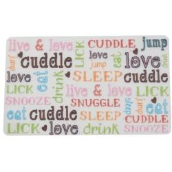 PetRageous 10044 Doodle Pet Plastic Spill Proof Placemat for Dogs and Cats Dining Area 19-Inch Long 12-Inch Wide, Multi-Colored