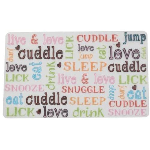 PetRageous 10044 Doodle Pet Plastic Spill Proof Placemat for Dogs and Cats Dining Area 19-Inch Long 12-Inch Wide, Multi-Colored