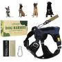 PETAGE Tactical Service Dog Harness No Pull, Reflective Military Dog Harness with Handle, Service Dog Vest with Pet Safety Belt, Adjustable Working Pet Vest Easy Control for Small Medium Large Dogs