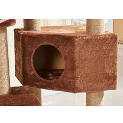 Medium Cat Tree, 102 inches Cat Tower Condo, Multi-Level Kittens Activity Center, Scratching Posts, Pet Furniture with Hammock and Tunnel