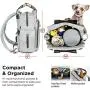 ARCA PET Travel Bag for Cat & Dog Backpack - Store All Dog Stuff & Puppy Supplies - Includes 1 Dog Travel Bag, 1 Large Dog Food Travel Container, 2 Collapsible Travel Dog Bowls (Grey)