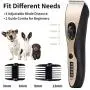 HIPIPET Dog Grooming Clippers Low Noise Rechargeable Pet Hair Trimmer Shaver Shears Cutter for Dogs Cats Thick Coat Quiet Cordless with LED Display