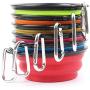 Moli Mall 2 pcs Folding Pet Bowl Travel Pet Cup with Carabiner Silicone Material (Red)