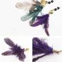 FairOnly Pet Manual Beads Feather Cat Teaser with Wooden Handle Puzzle Toy Convenient Life