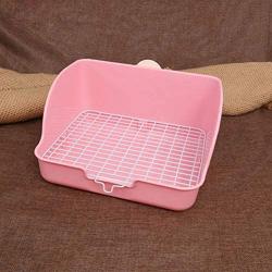 POPETPOP Rabbit Toilet Pet Potty Trainer Small Animal Training Tray Pad Floor Protection Trays for Rabbit Guinea Pig Galesaur Ferret Small Pet