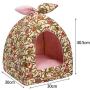 Hollypet Self-Warming 2 in 1 Foldable Comfortable Triangle Owl Cat Bed Tent House