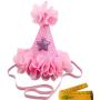 Wiz BBQT 2 Pcs Adorable Cute Crown Shaped Cat Dog Pet 1 Year Birthday Headband and Pink Star Hair Head Bands Accessories for Dogs Cats Pets