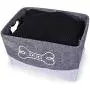 DOZCA Felt Dog Toy Box, Dog Basket with Bone Shaped Metal Handle, Dog Food Storage Bin for Organizing Toys, Leashes, Bandanas and Blankets DOZCA Felt Dog Toy Box, Dog Basket with Bone Shaped Metal Handle, Dog Food Storage Bin for Organizing Toys, Leashes, Bandanas and Blankets