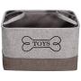 Geyecete Dog Toys Storage Bins Canvas Stitching pet Baskets,with Inside Handle,Organizer Storage Basket for Sorting Toys, Clothes and Books