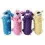 MPP Dog Toys Floppy Loofa Water Bottle Squeaker Smiling Characters Colors Vary 11''