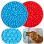 Ximoon 2 Sets Dog Lick Pad, Slow Dispensing Treater Mat with 37 Strong Suctions to Wall, Dog Bath Distraction Device, Peanut Butter Lick Mat for Pet Bathing Grooming and Training (Red + Blue) Ximoon 2 Sets Dog Lick Pad, Slow Dispensing Treater Mat with 37 Strong Suctions to Wall, Dog Bath Distraction Device, Peanut Butter Lick Mat for Pet Bathing Grooming and Training (Red + Blue)