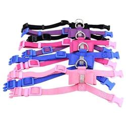 Rhinestone Velvet Chihuahua for Small Cat Dog Walk Out Puppy Dog Harness Pet Supplies Chest Strap Vest(M,red)