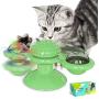 Colorful gourd Windmill cat Toy with cat Turntable Interactive pet Toy Built in LED Ball Rotating cat Toothbrush Turntable Massage scratchingtickle chew Toy Suction Cup Base
