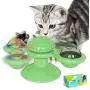 Colorful gourd Windmill cat Toy with cat Turntable Interactive pet Toy Built in LED Ball Rotating cat Toothbrush Turntable Massage scratchingtickle chew Toy Suction Cup Base