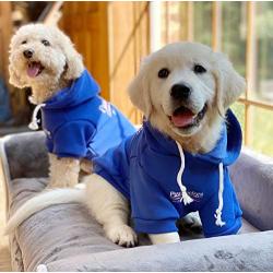 ChoChoCho Dog Hoodie Pet Clothing, Cotton Cats Hoodies, Stylish Streetwear Blue Dog Sweatshirt Tracksuits, Dog Outfit for Dog Cat Puppy Small Medium