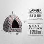 Hollypet Self-Warming 2 in 1 Foldable Comfortable Triangle Cat Bed Tent House, Gray Dog