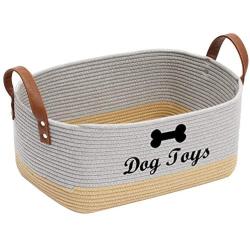 Morezi Large Cotton Dog Toy Basket, 16.5''x10.6''x 7.5'' Puppy Toy Basket, Puppy Bins, pet Organizer, Laundry Basket Storage bin - Perfect for organizing pet Toys, Blankets, leashes, Coat and Stuff