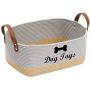 Brabtod Large Cotton Dog Toy Basket Storage, 16.5''x10.6''x 7.5'' Puppy Toy Basket, Puppy Bins, Laundry Basket Storage bin - Perfect for organizing pet Toys, Blankets, leashes, Pee mats and Diapers