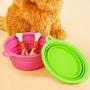 YOBY 2-Packs of Collapsible Travel Bowl,Foldable Expandable Dish for Pet Cat Food Water Feeding,Premium Quality Food Grade Silicone Environmental Protection Material,Small to Medium Dogs