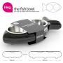 HING Fish Non Slip Dual Cat Feeding Station with Removable Bowls