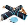 QERNTPEY Pet Toy Cat Tunnel 4 Way Pet Play Tunnel Collapsible Tunnel Toy for Cats Dogs Rabbits Pets Toy Interact with Pets
