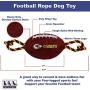 Pets First NFL Kansas City Chiefs Football Dog Toy, Tough Nylon Quality Materials with Strong Pull Ropes & Inner Squeaker in NFL Team Color