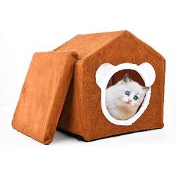 Octagon Cat Houses for Indoor Cats, Covered Cat Bed Cave for Small Pet/Kitten/Puppy/Rabbit, Cat Condo with Removable&Washable Cushion&Cover