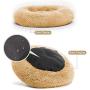PUPPBUDD Calming Dog Bed Cat Bed Donut, Faux Fur Pet Bed Self-Warming Donut Cuddler, Comfortable Round Plush Dog Beds for Large Medium Dogs and Cats (24''/32''/36'')