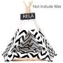Gteplany Fashion Pet Tent Dog Bed Cat Toy House Portable Washable Pet Teepee Stripe Pattern Not Contain Mat