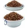Silicone Pet Dog Bowl Dish with Carabiners,Portable Foldable Expandable Water Feeding Travel Bowl Cup Dish for Pet Dog Cat,Extra Large Size 2 Pack