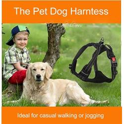 No Pull Dog Harness, No Choke Front Lead Reflective Dog Harness, Adjustable Pet Vest Harnesses, Soft Padded Pet Vest with Easy Control Handle for Small to Large Dogs