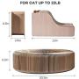 YOUTHINK Cat Scratcher Cardboard, Collapsible Cat Scratcher Lounge Bed with Ball Toy Bell & Catnip, High Density Recycled Corrugated Kitty Scratching Pad Cats Turbo Toys