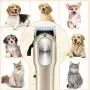OMORC Dog Clippers with 12V High Power for Thick Coats, Professional Heavy Duty Dog Grooming Kit, Plug-in & Quiet Pet Clippers with 8 Comb Guides, 1 Scissor, 1 Comb, 1 Cleaning Brush