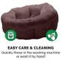 Furhaven Pet Dog Bed - Cooling Gel Memory Foam Faux Fleece and Chenille Soft Woven Traditional Sofa-Style Living Room Couch Pet Bed with Removable Cover for Dogs and Cats