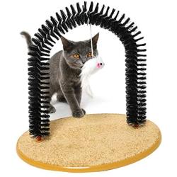 KUNZHAN Catnip Toys,Cat Self Groomer,Arched Cat Scratcher Cat Scratch Toys Scratch and Groom Catnip Blasted Kitten Scratching Pad Massager and Cat Scratcher Cat Grooming Brush Supplies