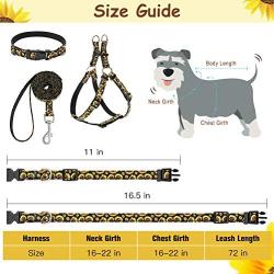 PUPTECK No Pull Dog Harness with Leash and Collar Set - Sunflower Adjustable and Durable Dog Harness for Small Medium Dogs Outdoor Walking