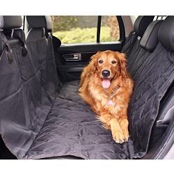 BarksBar Pet Car Seat Cover with Seat Anchors for Cars, Trucks and SUVs, Water Proof and Non-Slip Backing Regular, Black