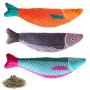 AKETCH 3 Pack Catnip Fish Cat Toy Cat Chew Squeaky Toy Interactive Pets Pillow Plush Bite Kick Fish Toys with Catnip for Cat Toothbrush