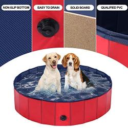 WUYISHAN Foldable Dog Pool Large Pet Bathing Tub Kids Cats Swimming Plastic Pool Backyard Outside Water Game for Kiddie Pets Portable