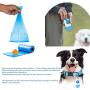 Collapsible Dog Bowl, 2 Pack Foldable Silicone Bowl with Transparent Lid & Reusable Storage Bags Dog Food Container & Dog Poop Bag with Dispenser, Portable Travel Set