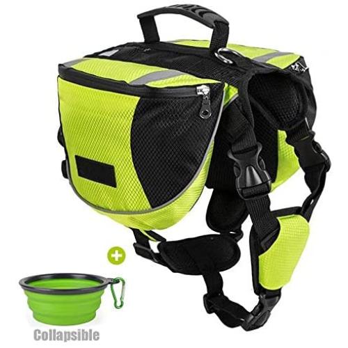 Lifeunion Polyester Dog Saddlebags Pack Hound Travel Camping Hiking Backpack Saddle Bag for Small Medium Large Dogs
