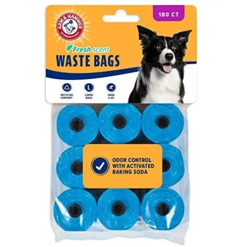Arm & Hammer Easy-Tear Disposable Waste Bag Refills Assorted Colors Various Multi-packs Available, Blue, 180-pack
