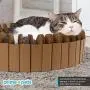 PrimePets Cat Scratcher Lounge, DIY Stitching Corrugated Removable Cat Scratcher Bed, Assemble Cat Scratcher Lounger Sofa, Cat Scratch Couch Lounge for Medium Large Cats, Catnip Included