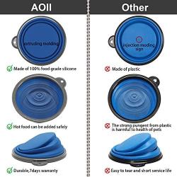 AOII Collapsible Dog Bowls for Travel 2 Pack Pet Food and Water Bowl, Portable Dog Bowl for Outdoor Walking Camping 1000mL/33oz