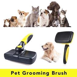 Novelty Wares Dog Brush, Self-Cleaning Slicker Brushes for Cat & Dog Grooming, Best Deshedding Tools For Pets With Long Thick Hair