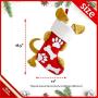 Houwsbaby Dog Christmas Stocking 3D Pet Holder Puppy Ornament Gift Bags for Pets Party Ornament, Red, 18